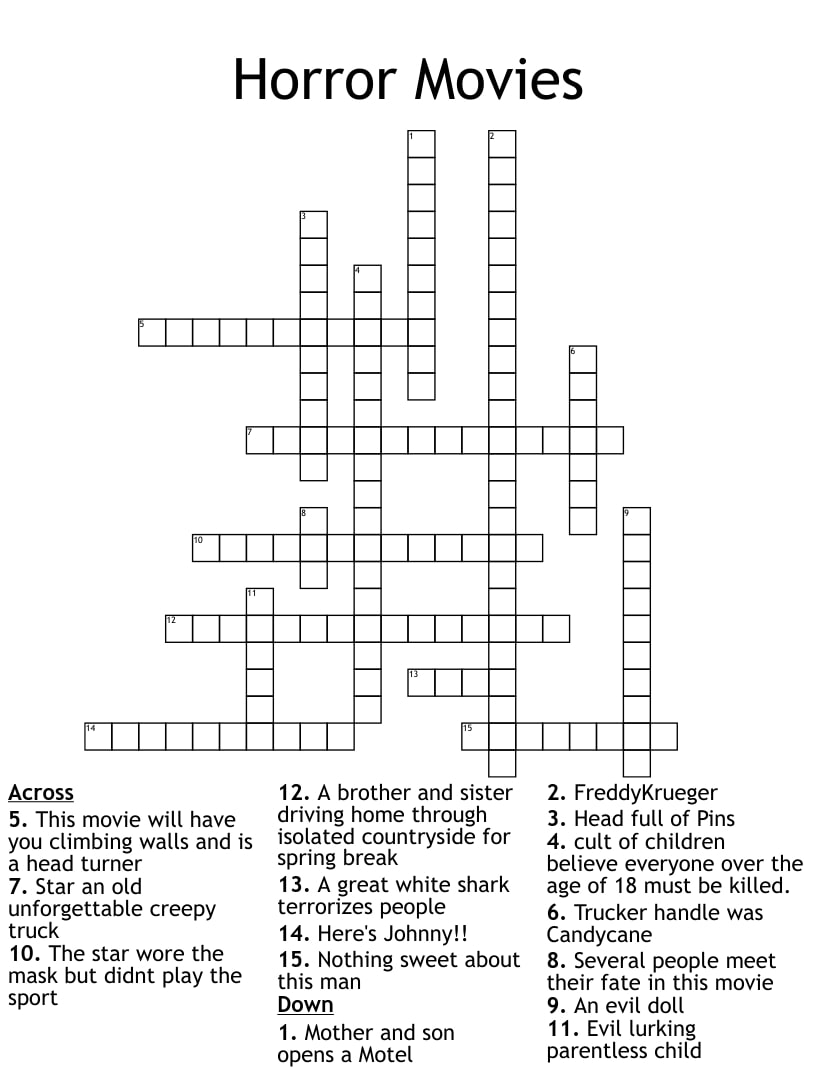 Crossword Puzzles About Movies Printable_25661