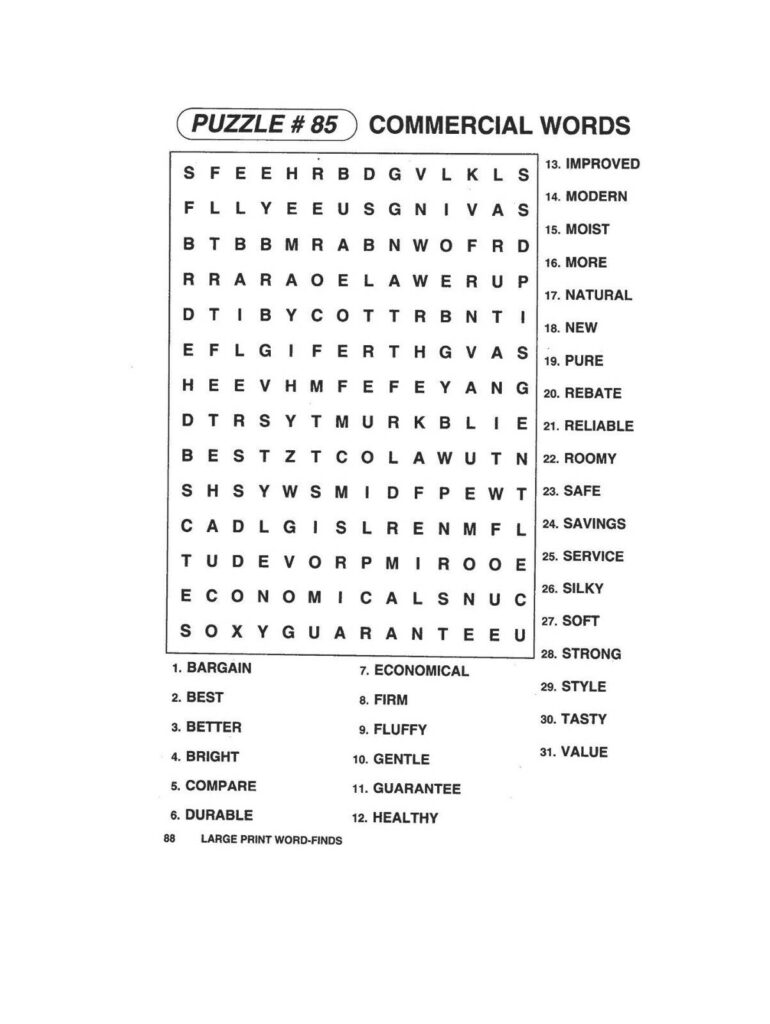 Free Large Printable Word Searches For Adults - Printable JD