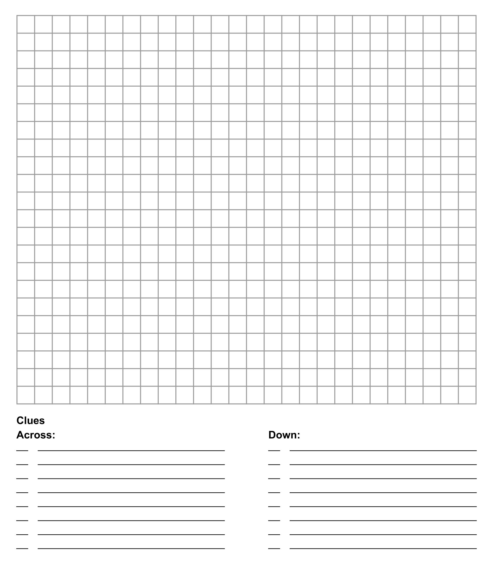 Free Make Your Own Crossword Puzzle Printable_48325