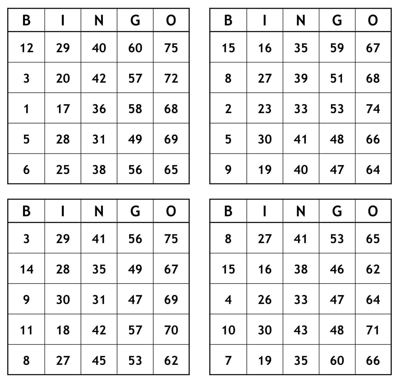 Free Printable Bingo Game Sheets - Printable JD