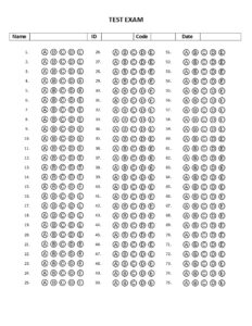 Free Printable Bubble Answer Sheet 1-50 - Printable JD