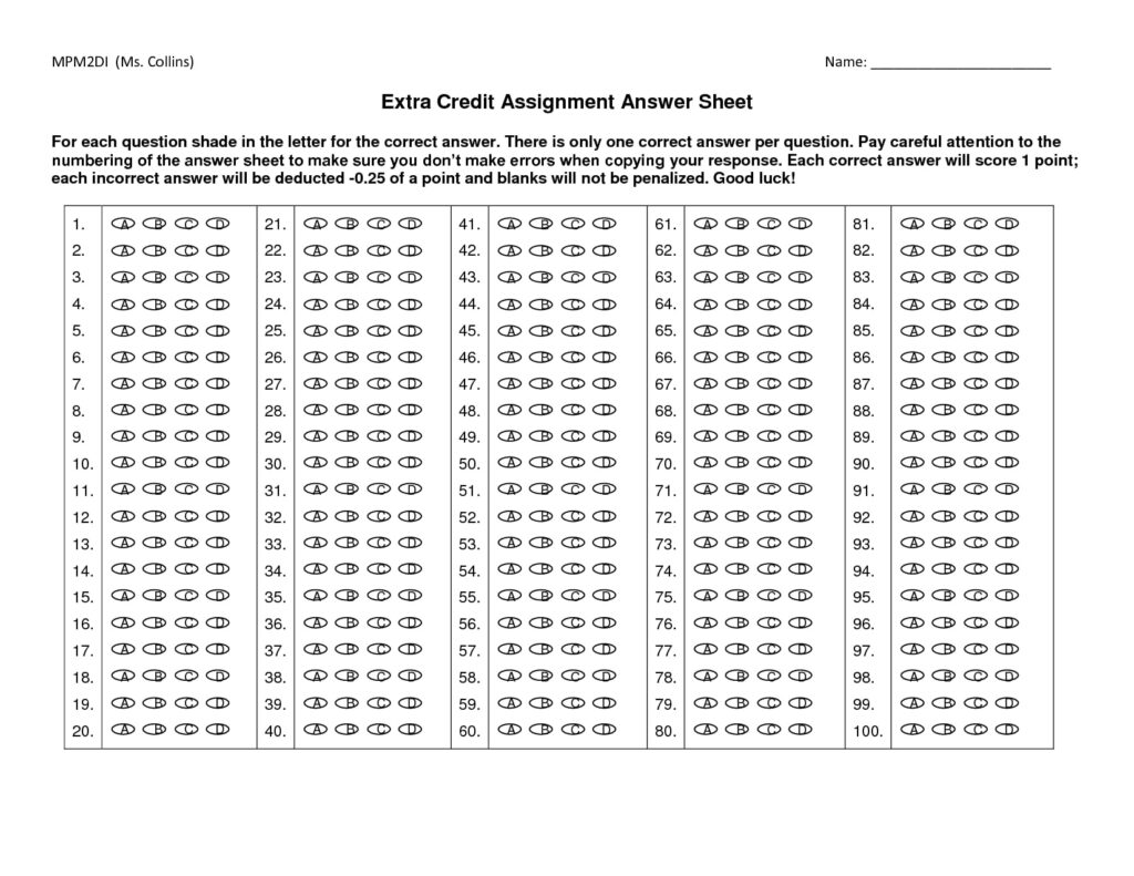 Free Printable Bubble Answer Sheet 150 Printable JD