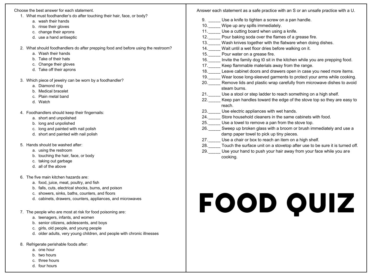 Free Printable Quizzes With Answers_69347