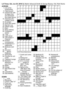 LA Crossword Puzzle Printable_92504