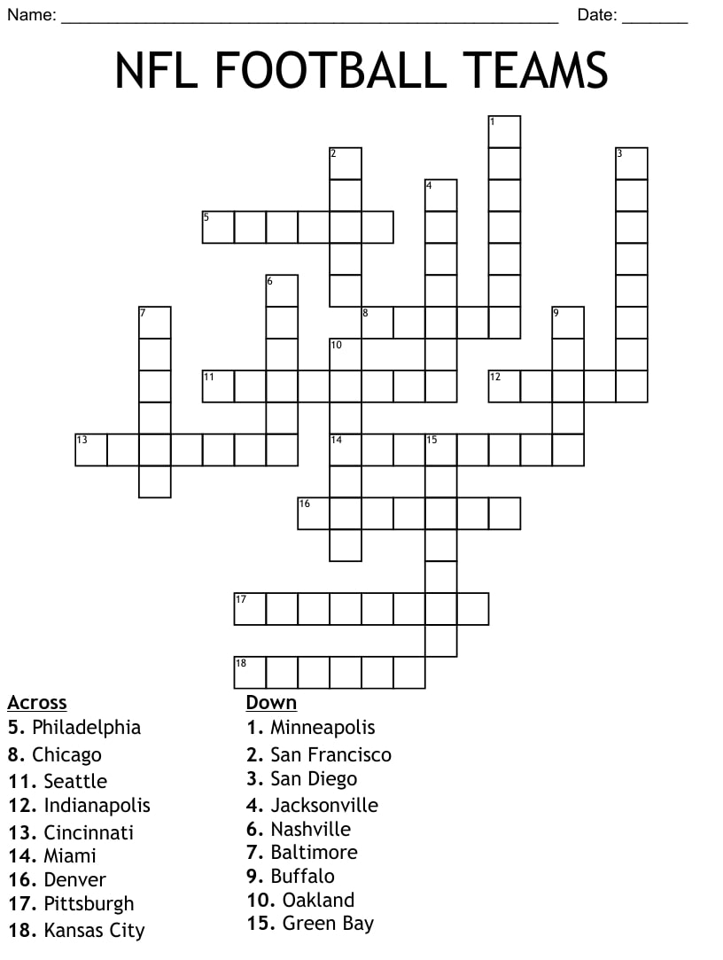 NFL Football Crossword Puzzles Printable With Answers_51690