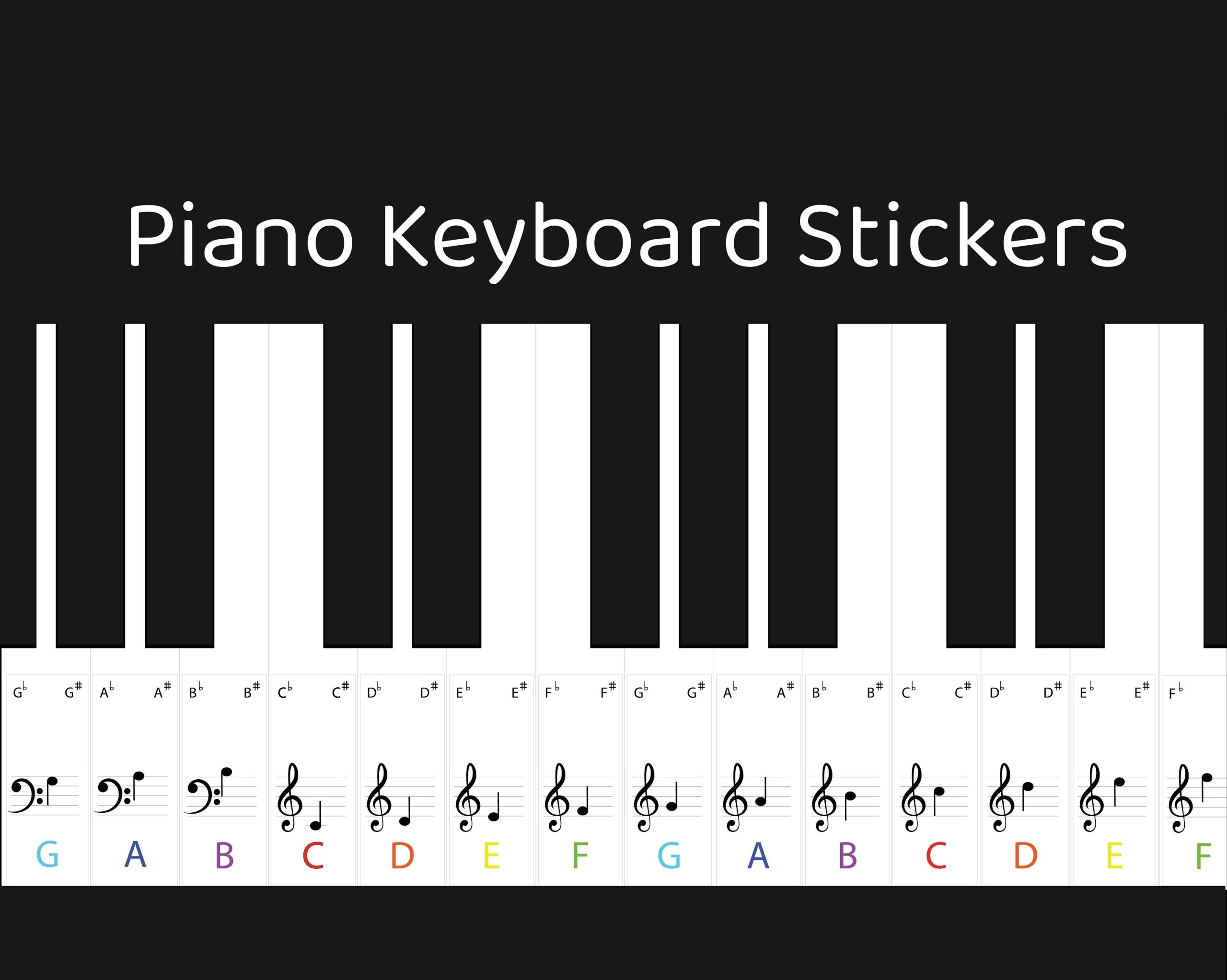 Piano Keyboard Stickers Printable_59244