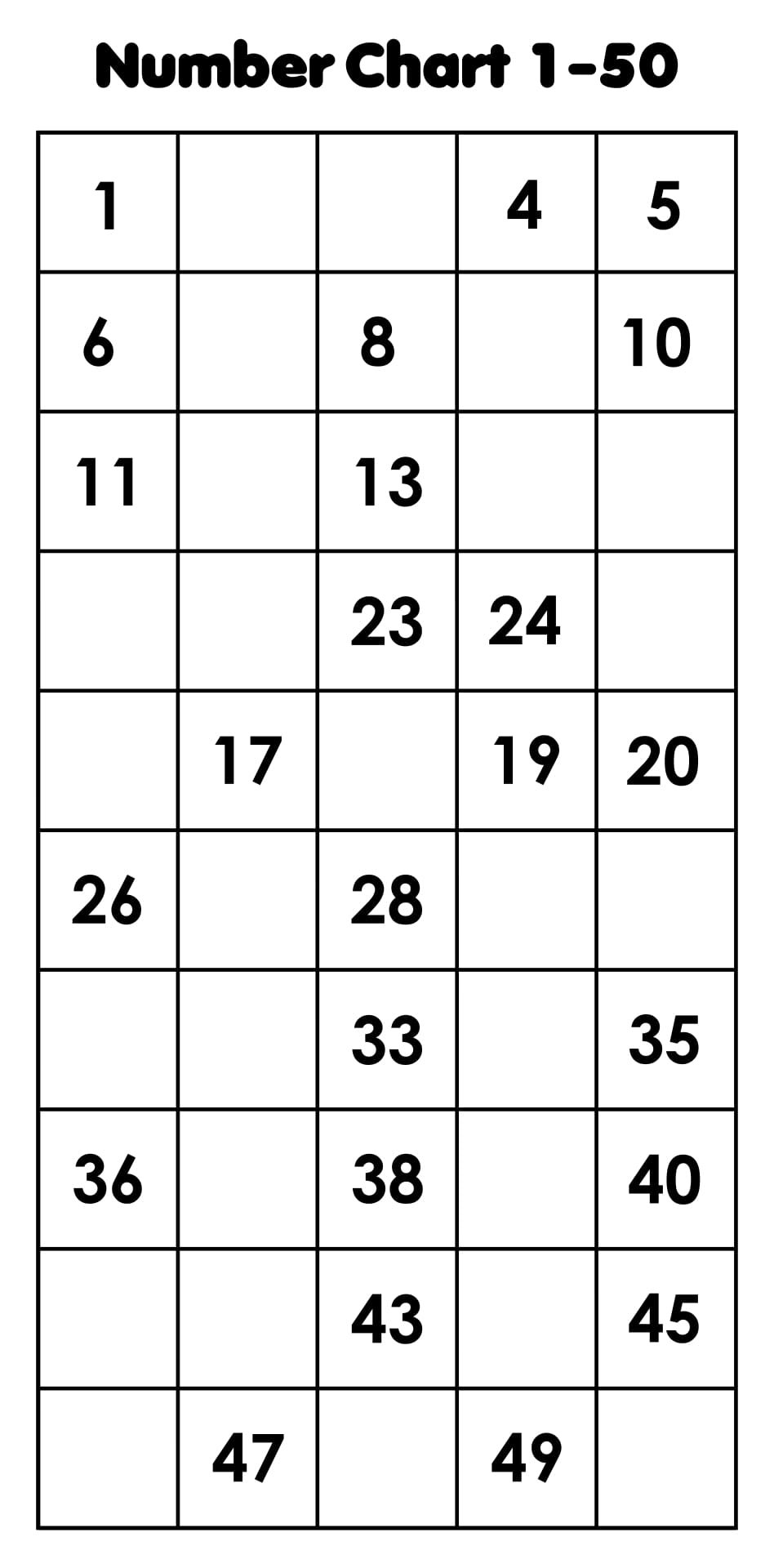 Printable Number Fill It Ins_55214