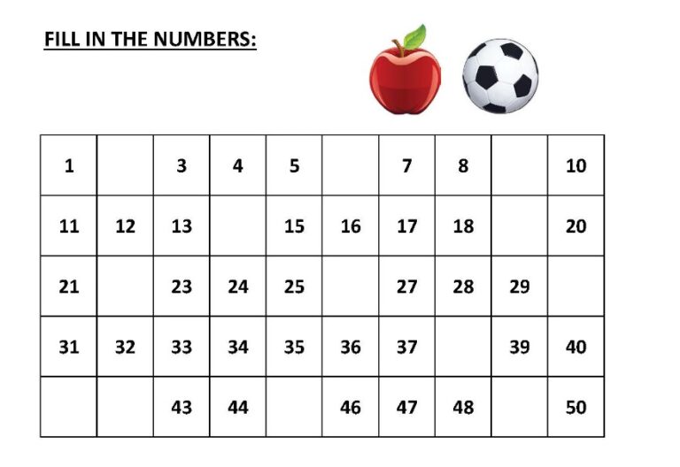 Printable Number Fill It Ins Printable JD