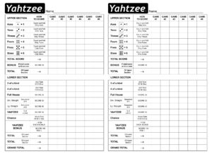 Yahtzee Score Sheets Printable_92518