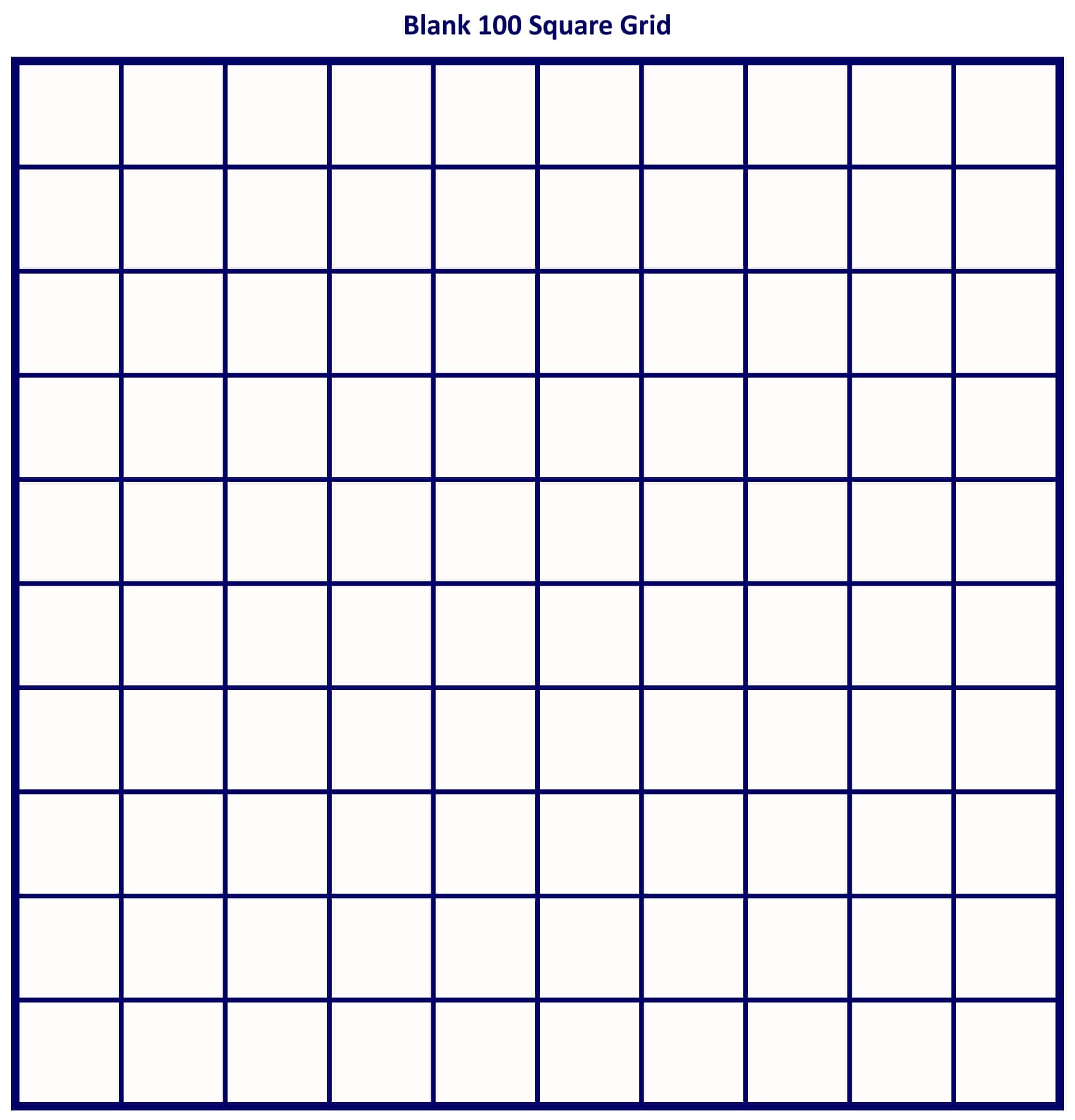 100 Square Grid Printable_23841