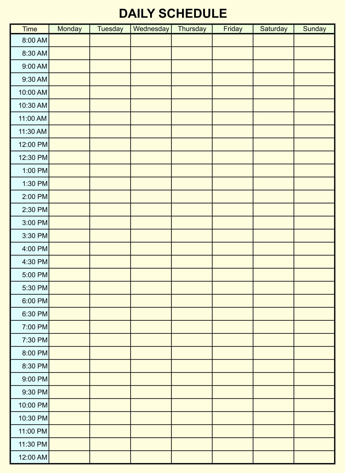 24 Hour Time Chart Printable - Printable JD