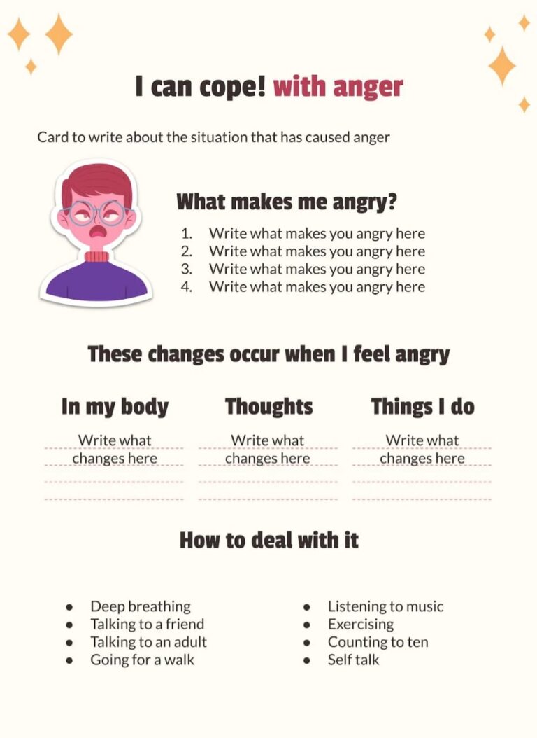 Anger Activities For Kids Printable - Printable JD