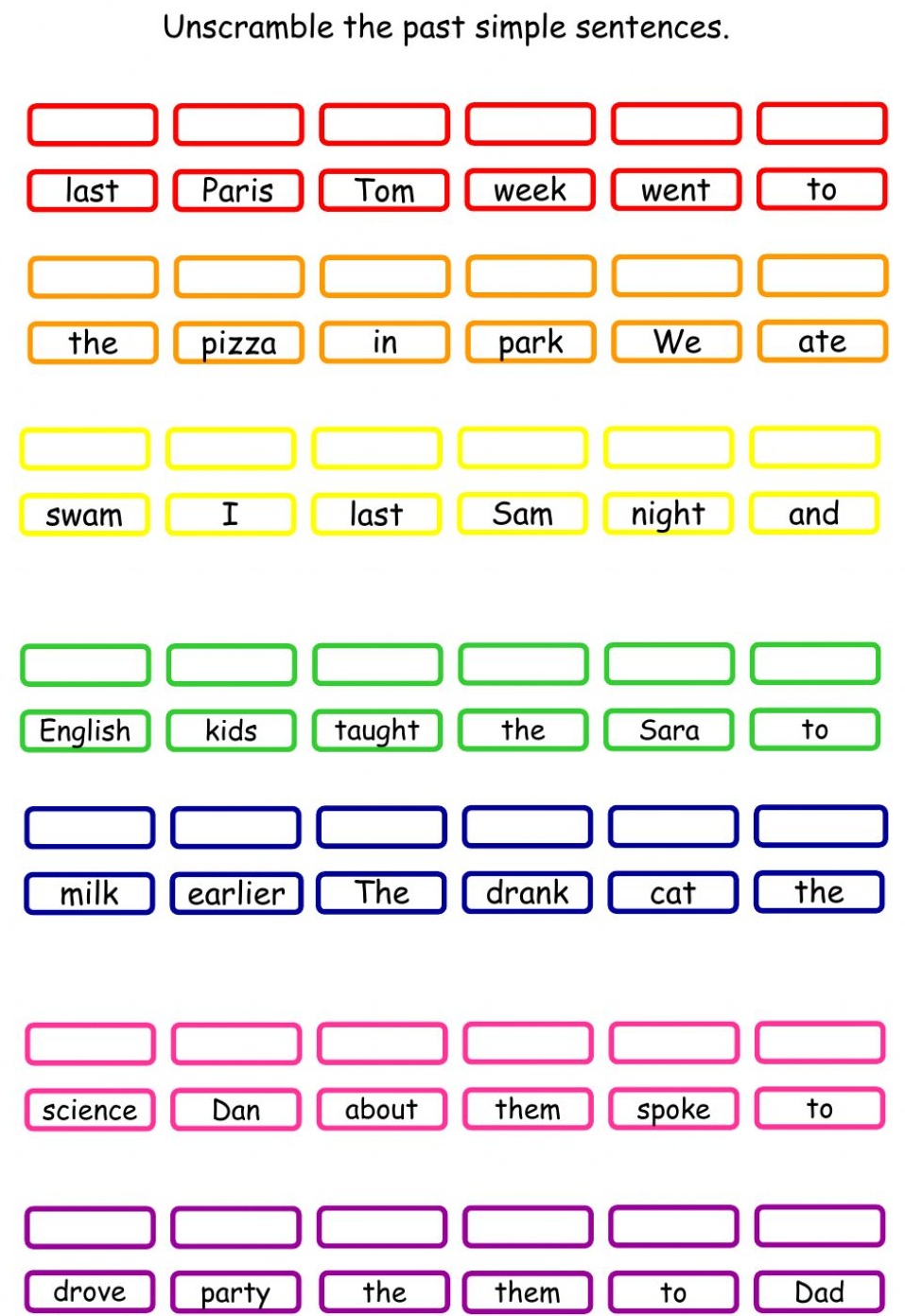 Easy Unscramble Sentence Printable Printable JD