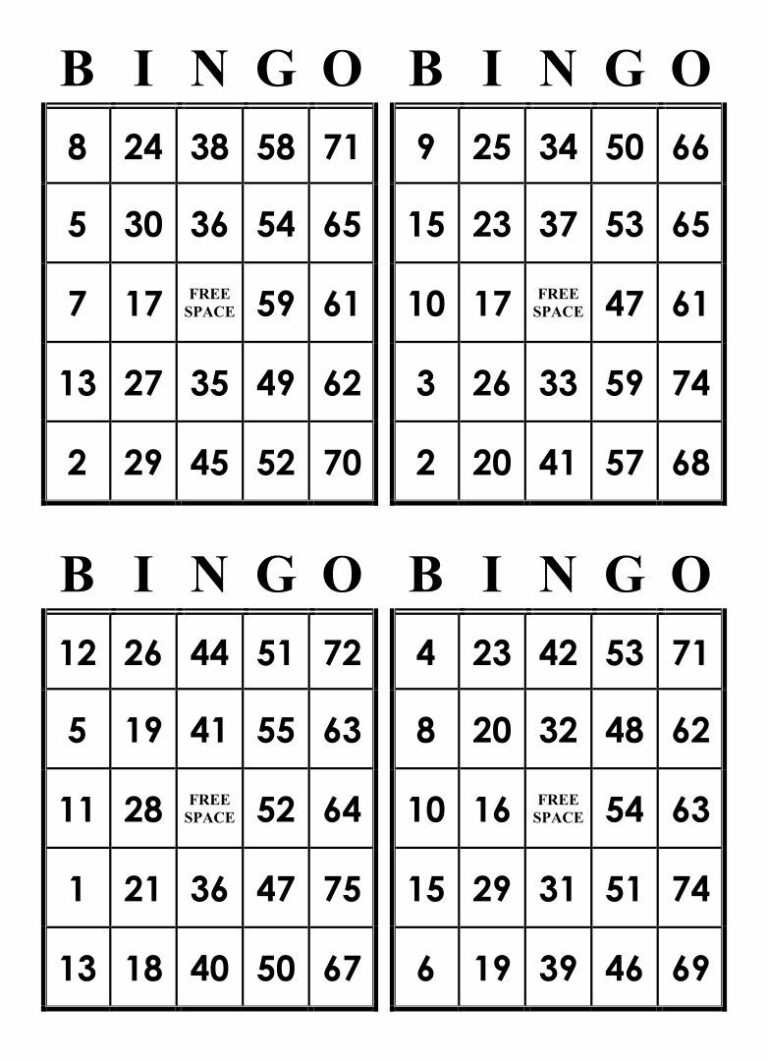 Free Bingo Cards Printable Printable JD