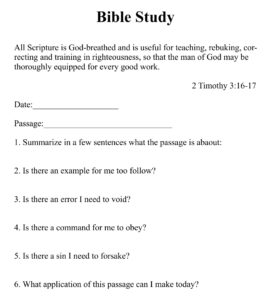 Free Printable Bible Study Worksheets - Printable JD