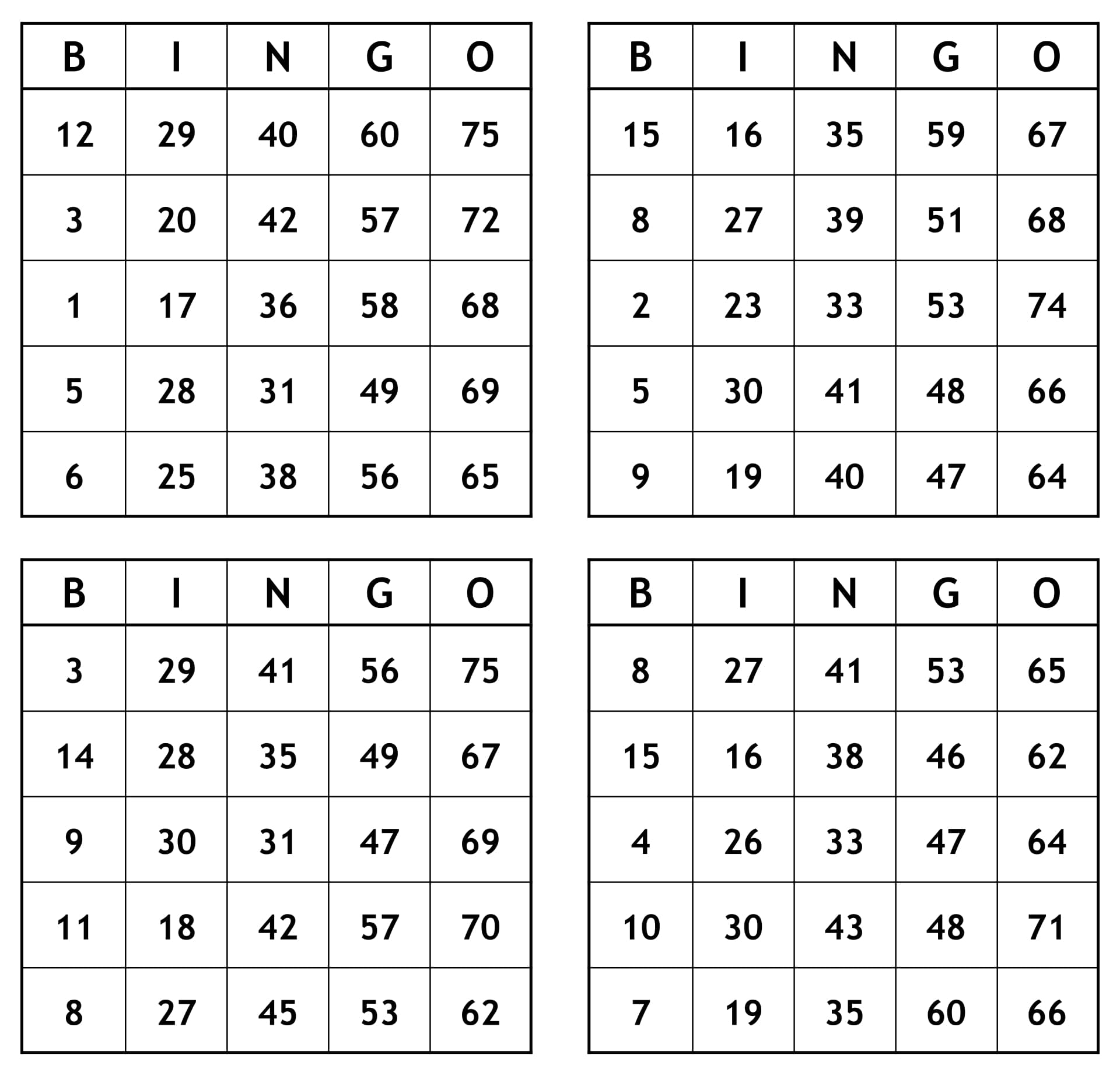 Free Printable Bingo Sheets 1 75_53241