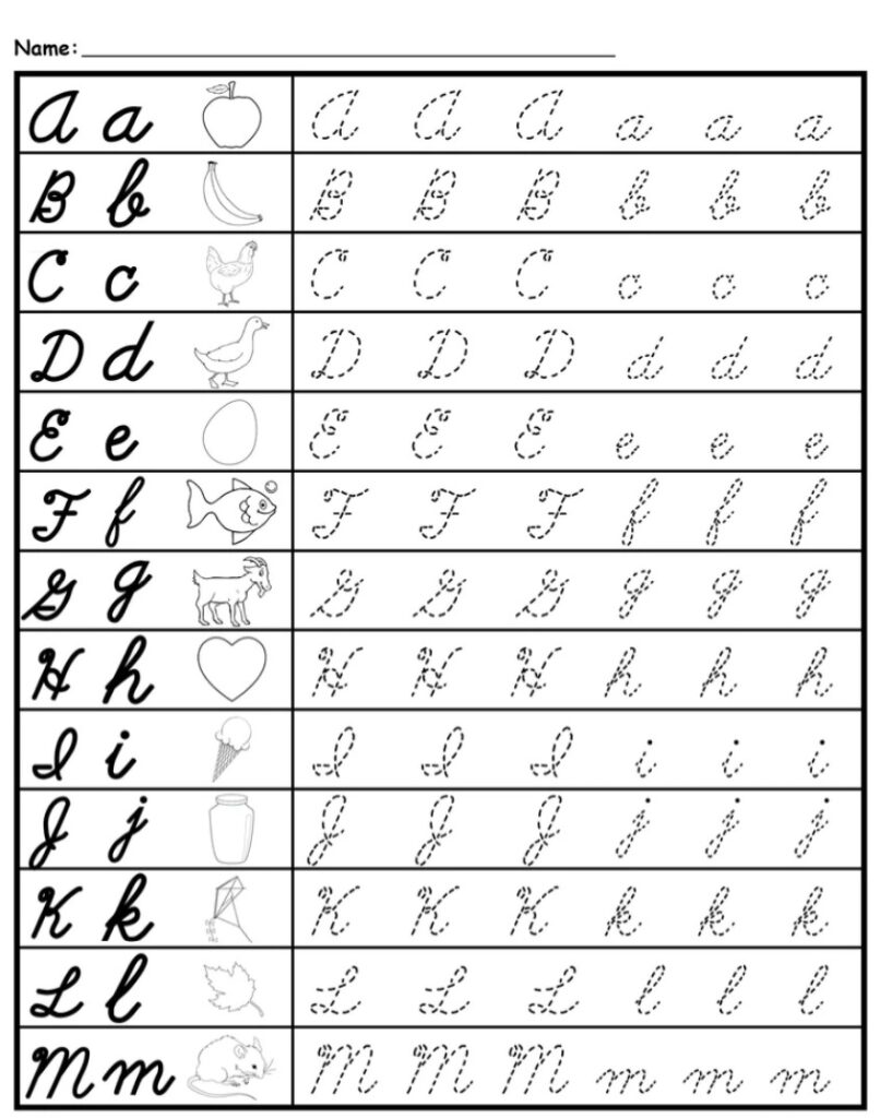 Free Printable Cursive Worksheets Name - Printable JD