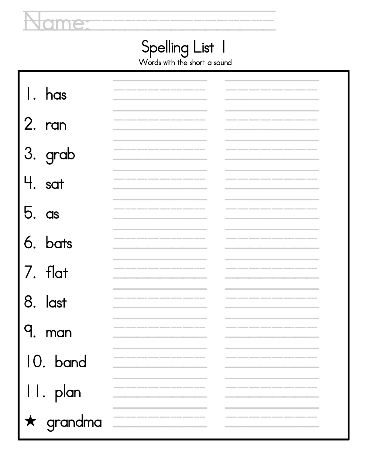 Free Printable Spelling Practice Sheets_38164