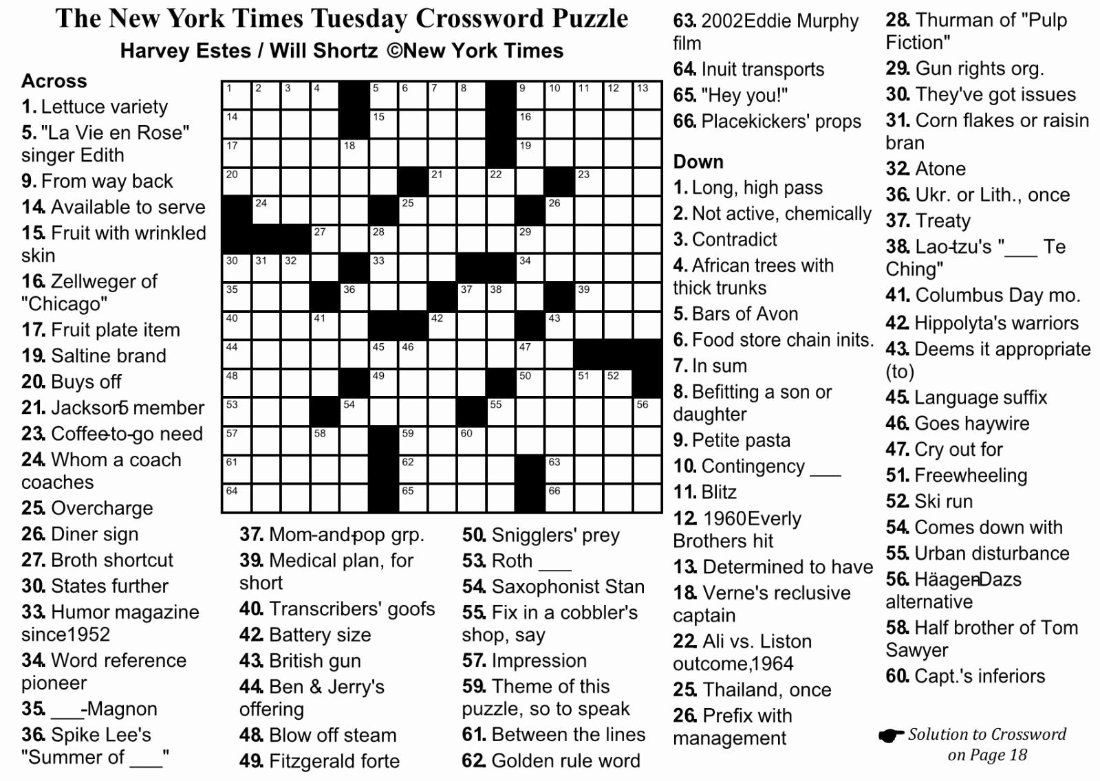 NY Times Crossword Printable Free Printable JD