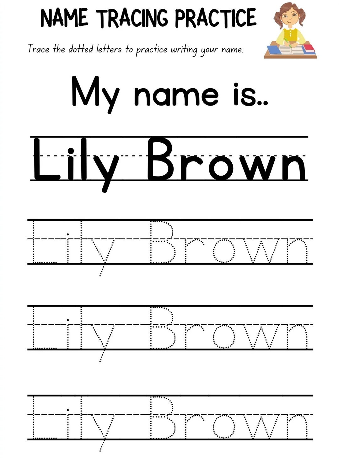 Name Practice Worksheets Free Printable - Printable JD