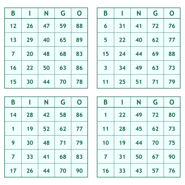 Printable 1 90 Bingo Calling Sheet - Printable JD