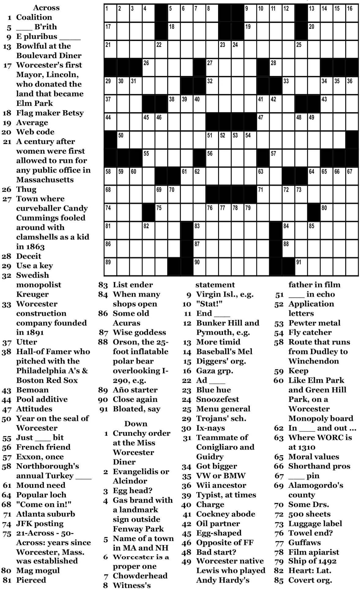 Printable Boston Globe Crossword Printable JD