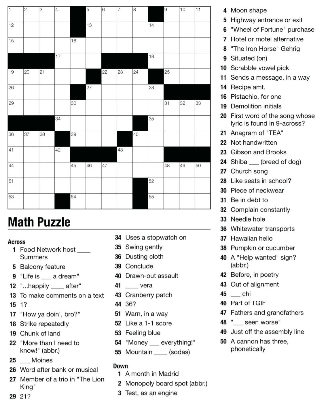 Printable Boston Herald Crossword Puzzle Printable JD