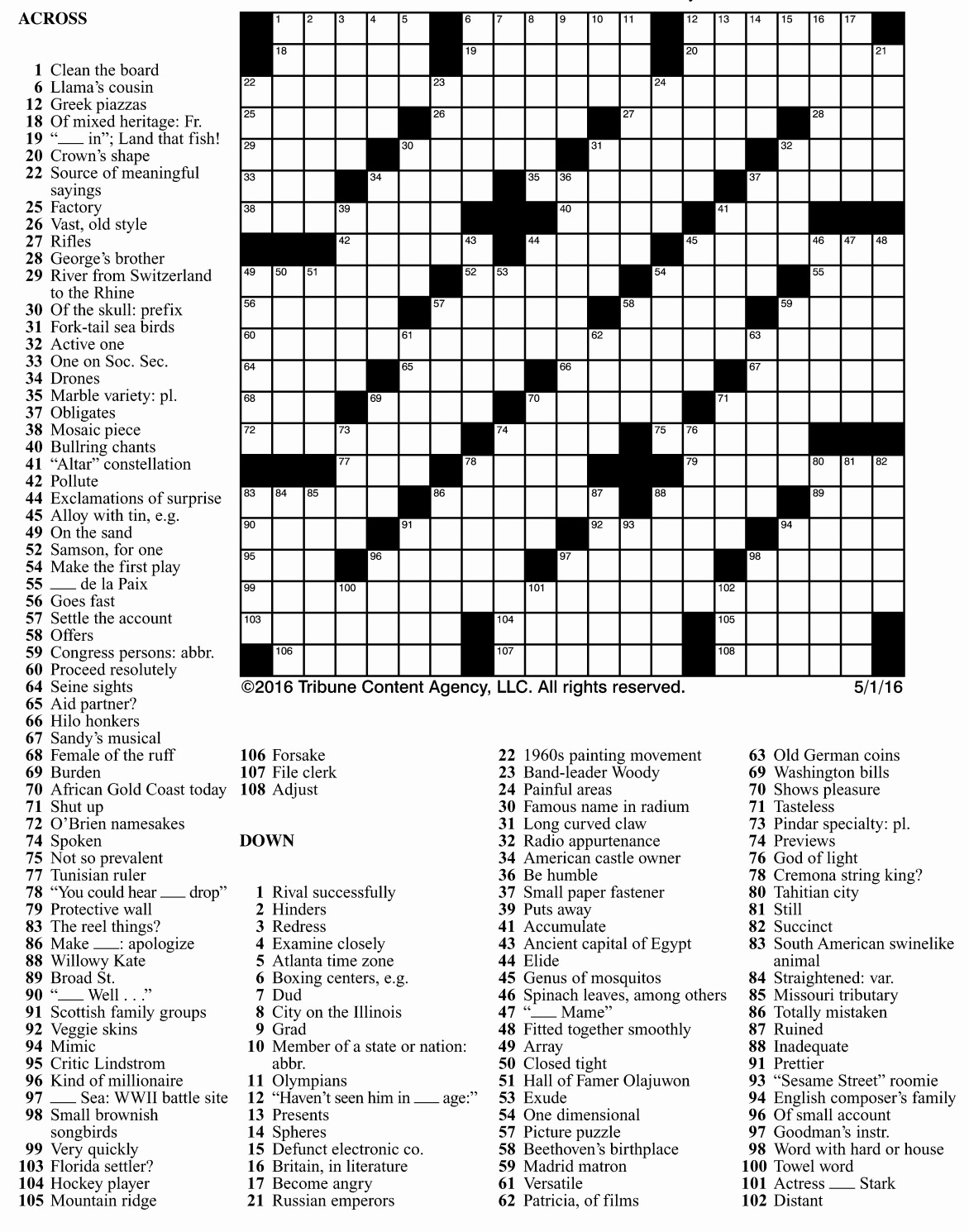 Printable Frank Longo Sunday Crossword Puzzles Printable JD