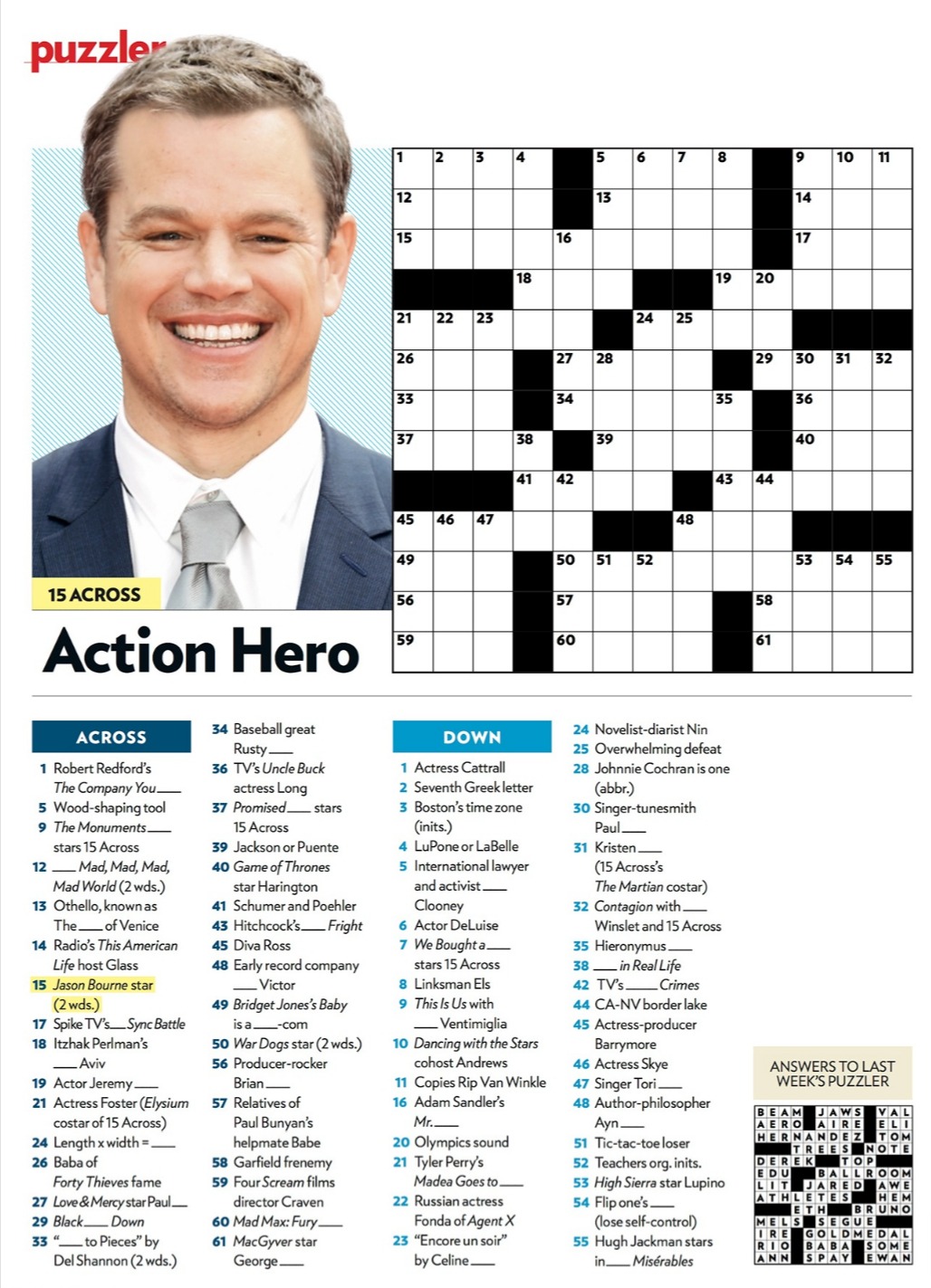 Printable People Magazine Crossword Puzzles Printable JD