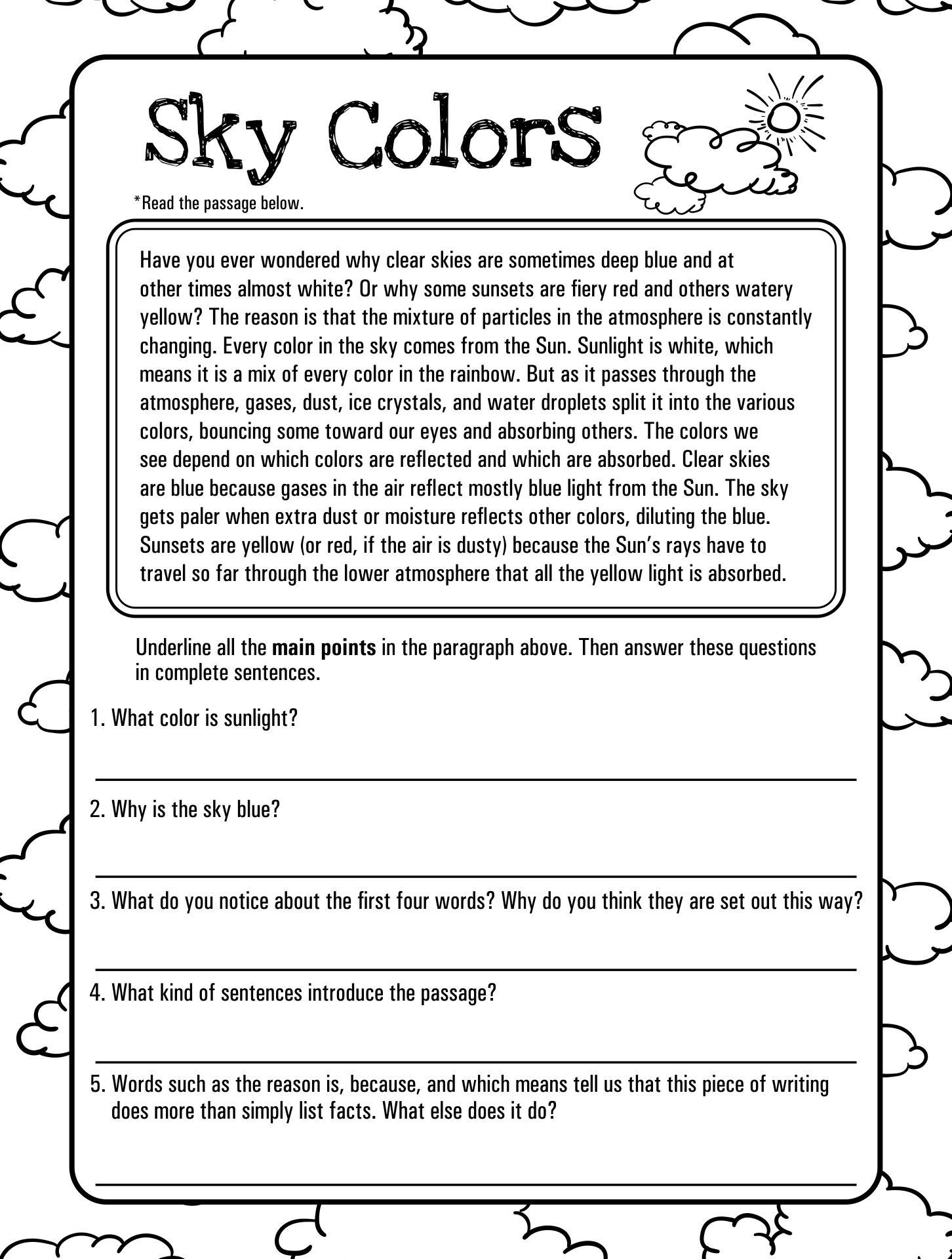 Printable Science Reading Comprehension - Printable JD