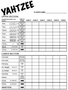 Printable Yahtzee Score Sheets_95847