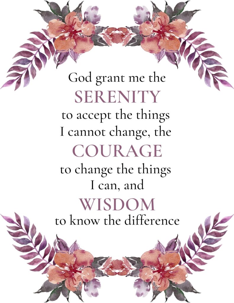 printable serenity prayer with butterflys