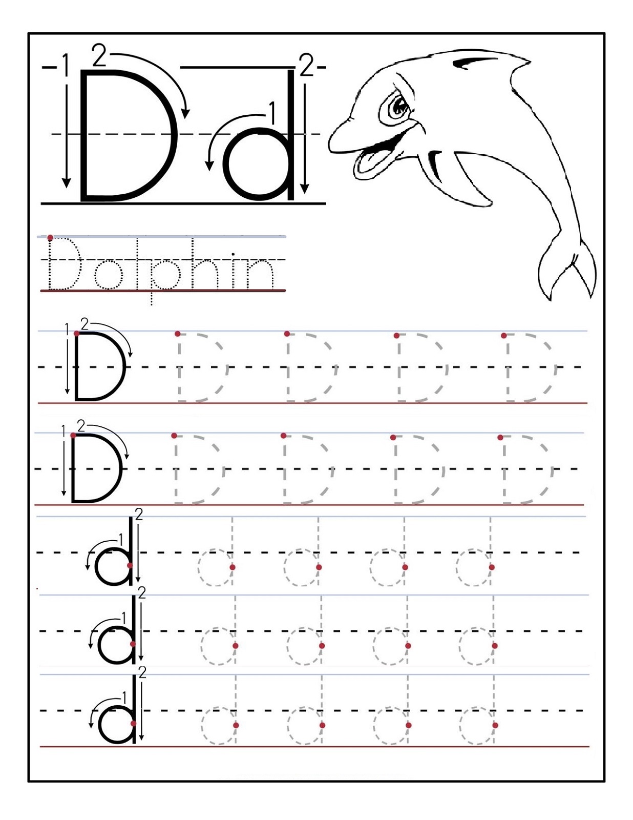 Tracing Letter D Free Printables_25614