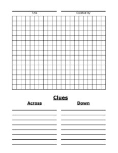 Printable Blank Crossword Grid - Printable JD