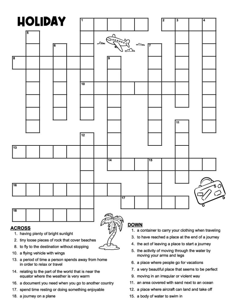 Printable Crossword Puzzles Grade 4 - Printable JD