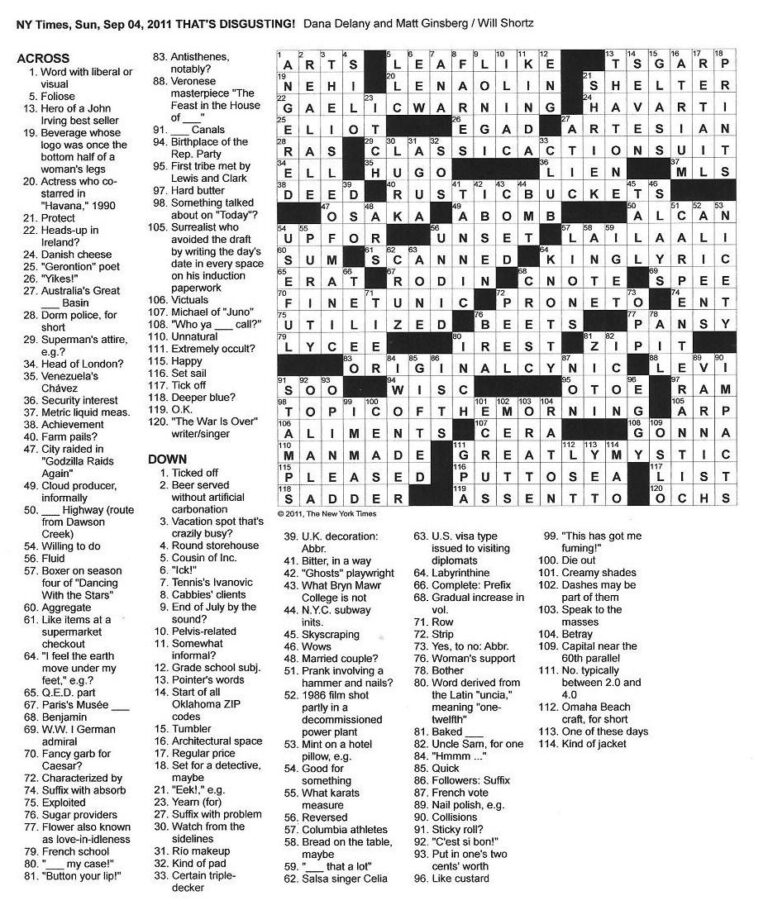 Printable Easy Crossword For Seniors Printable JD