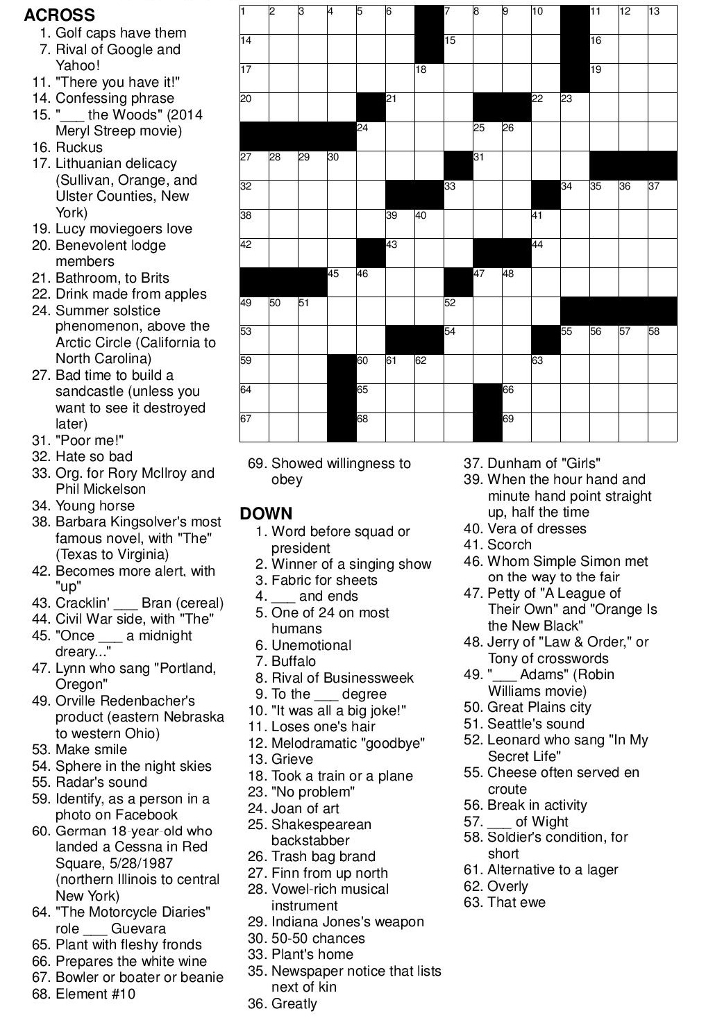 Printable Frank Longo Crossword Puzzles Free_21636