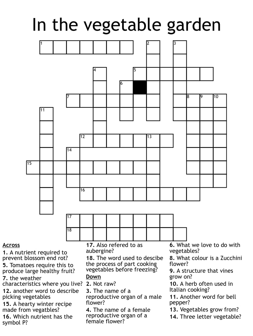 Printable Garden Crossword Puzzle Printable JD