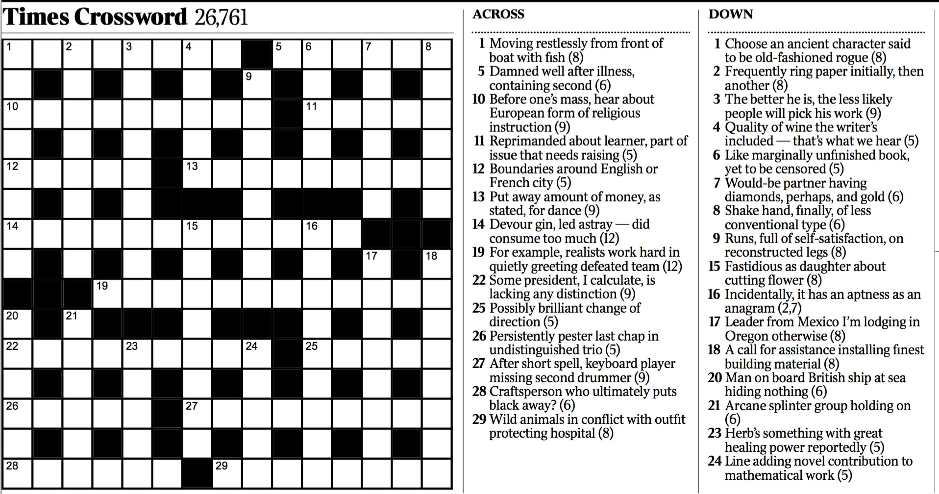 Printable Globe and Mail Cryptic Crossword_19660