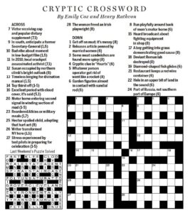 Printable Globe and Mail Cryptic Crossword_25991