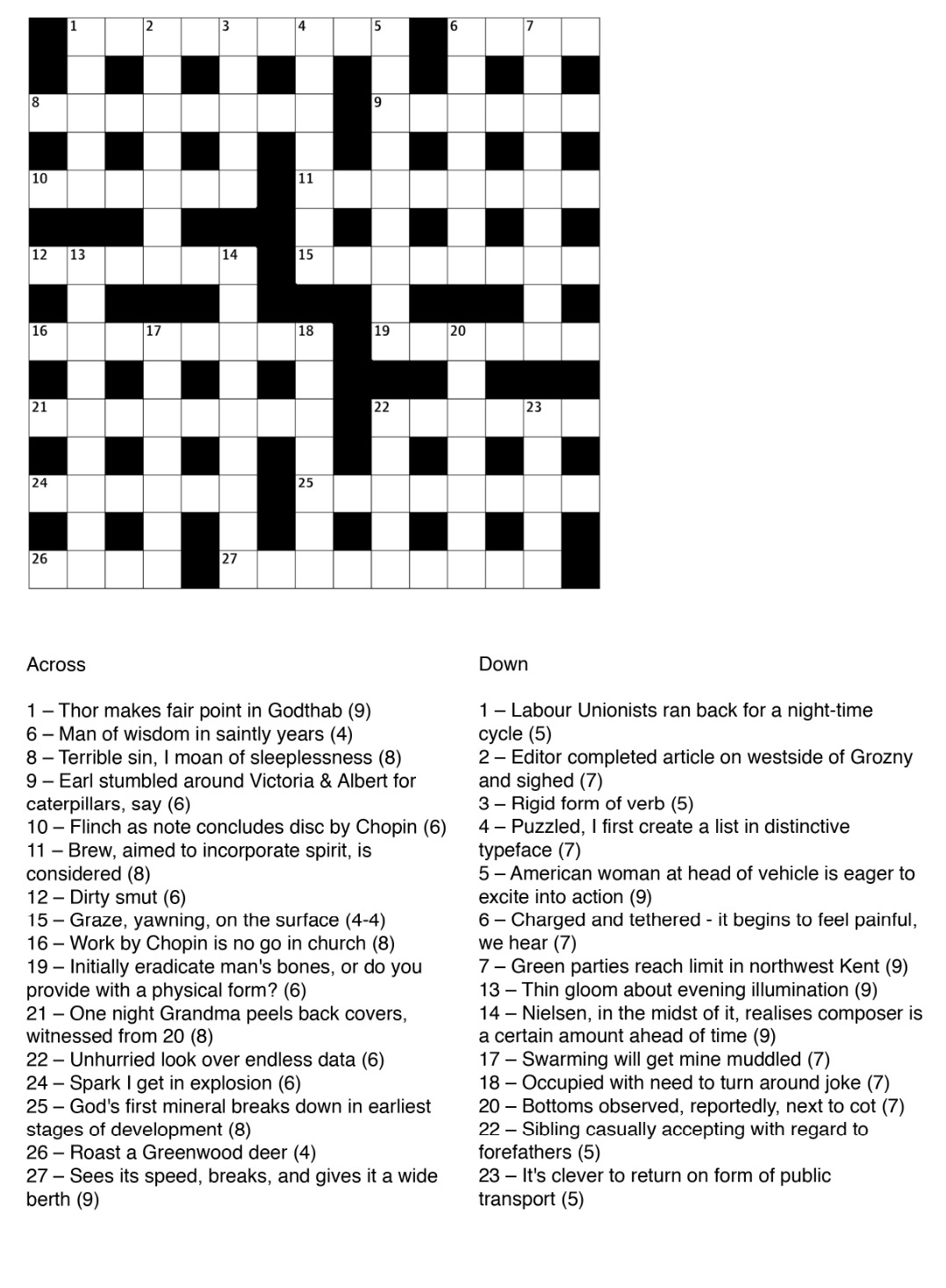 Printable Globe and Mail Cryptic Crossword_81690
