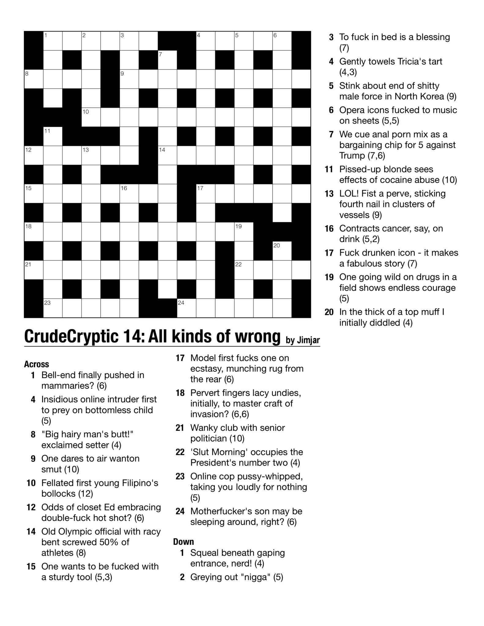 Printable Globe and Mail Cryptic Crossword Printable JD