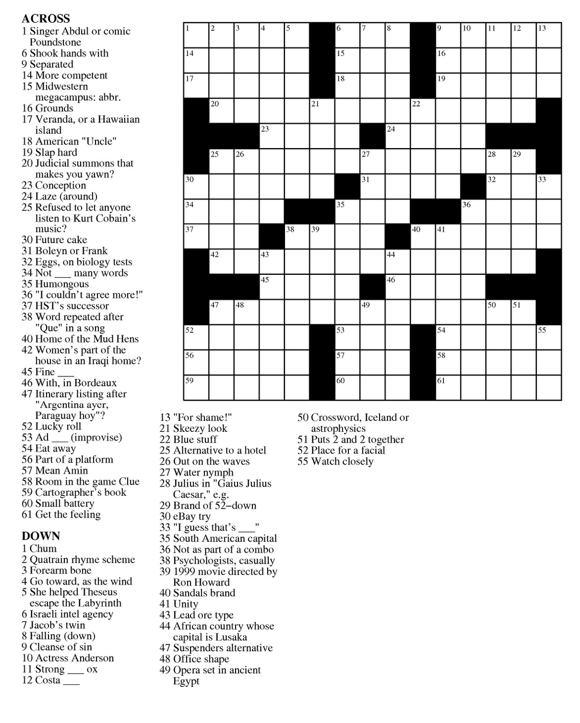 Printable Nea Crossword Puzzle_93528