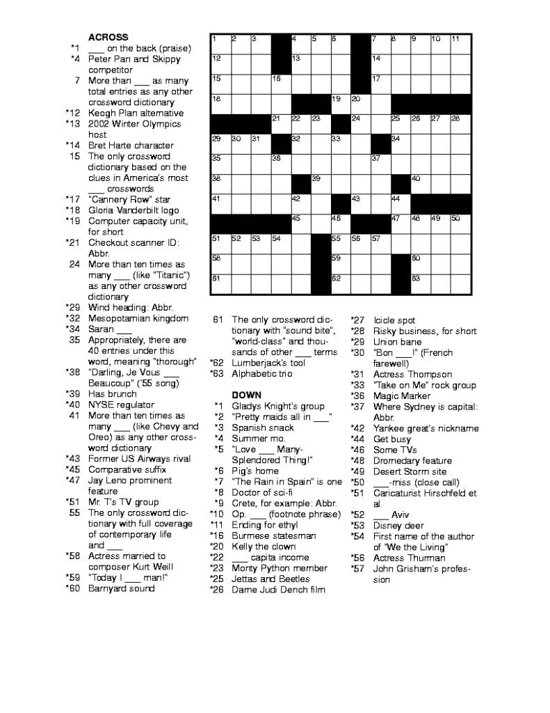 Printable Thomas Joseph Crossword Puzzle For Today Printable JD