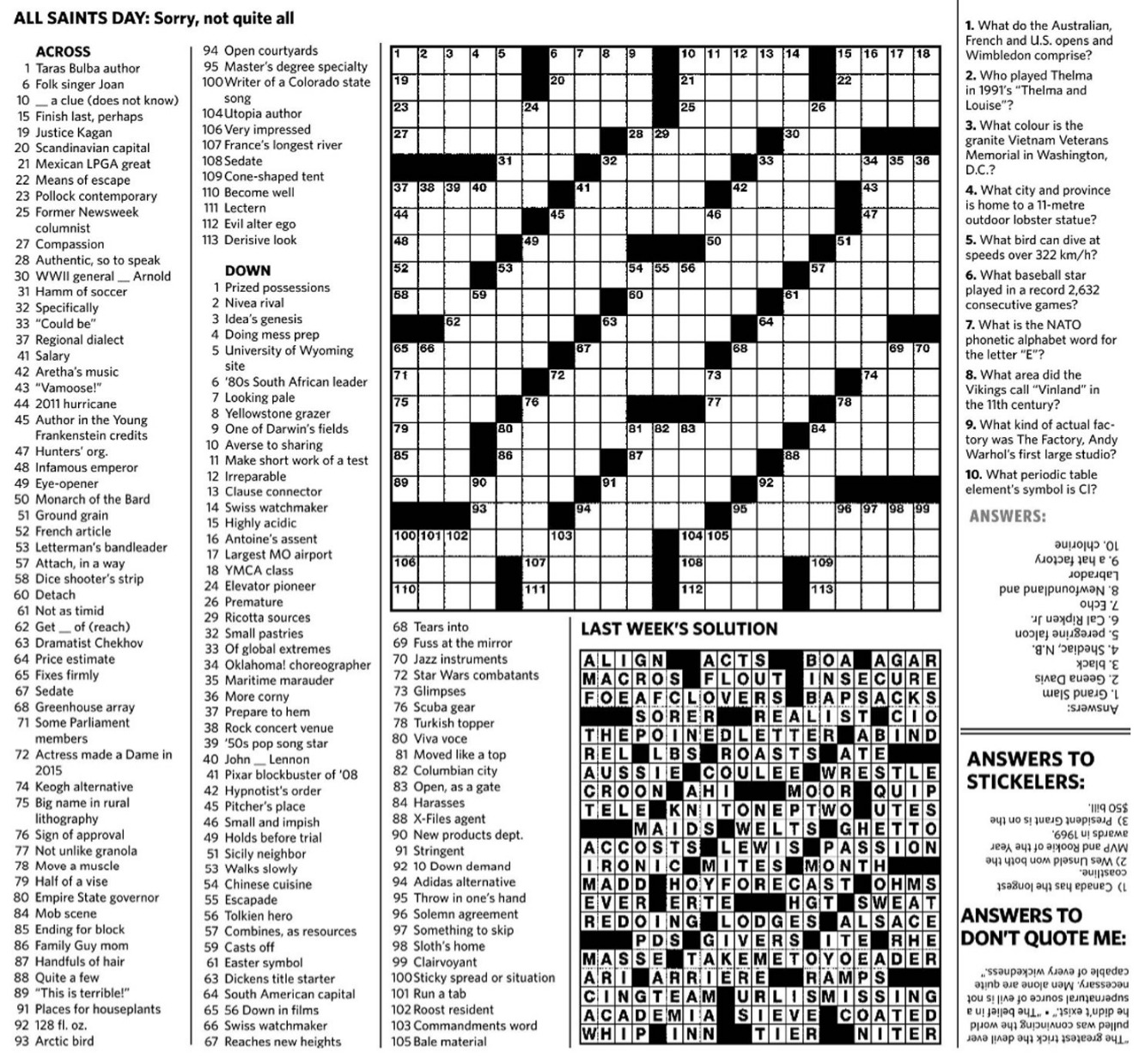 Printable Toronto Sun Crossword Printable JD