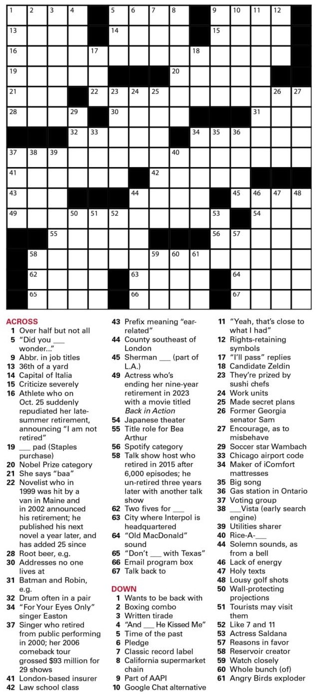 Printable Toronto Sun Crossword_26521