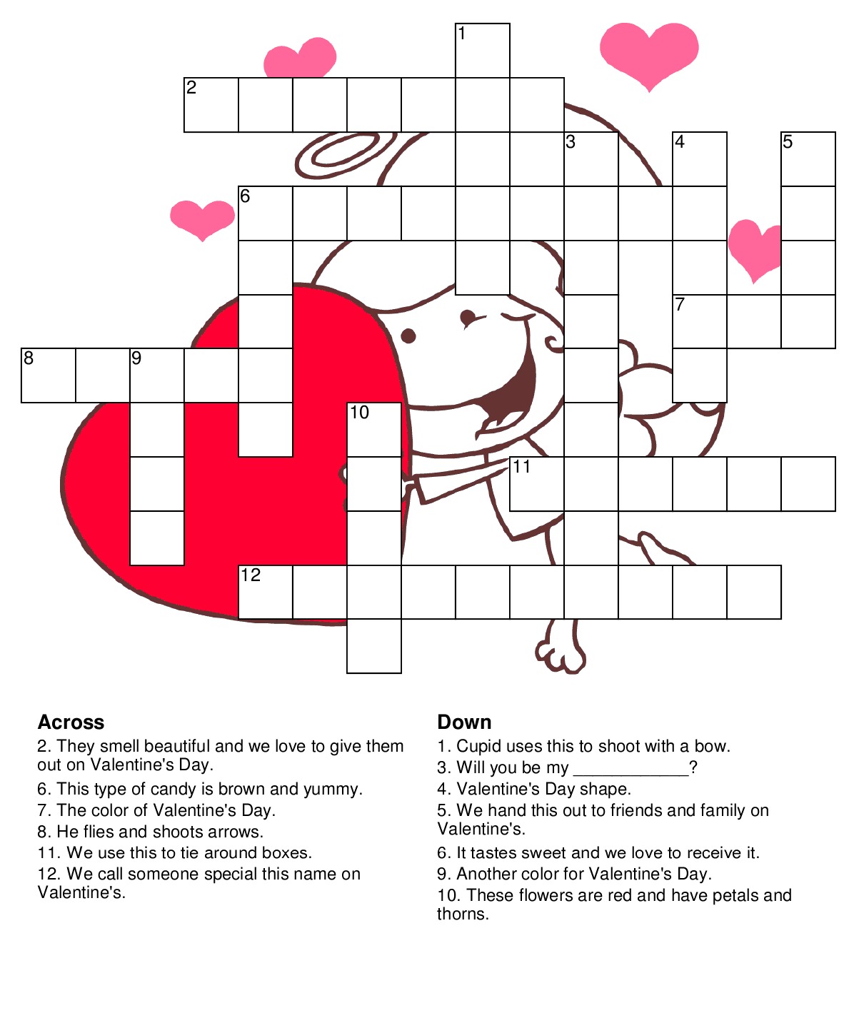 Printable Valentines Crossword Puzzle For Adults_92203