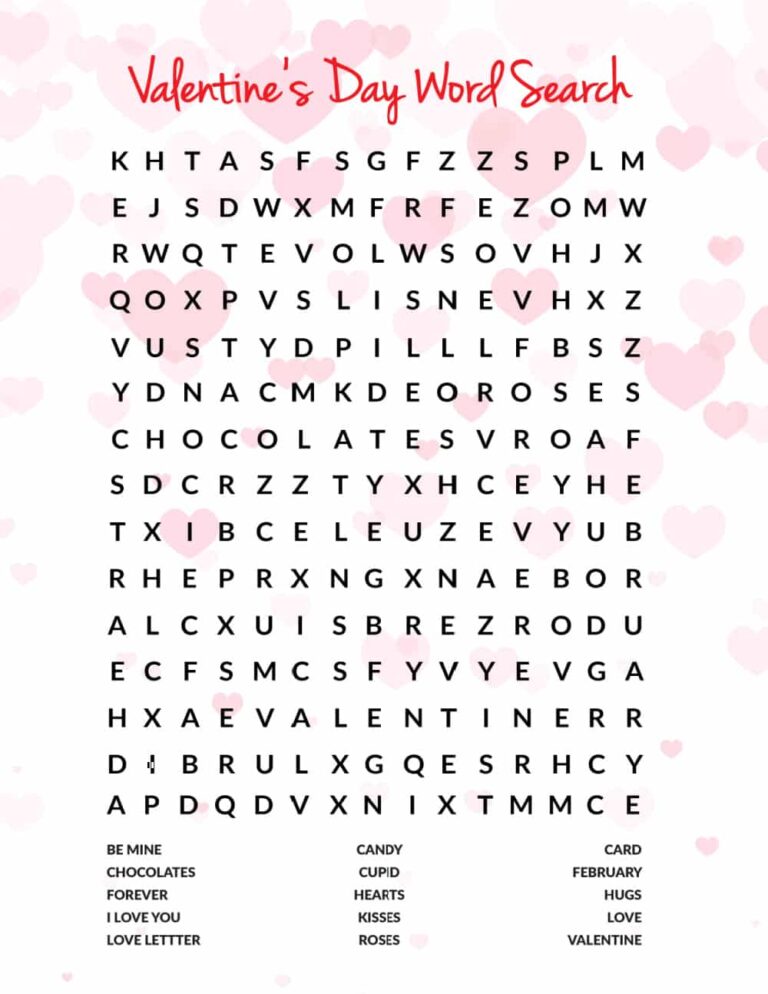 Printable Valentines Crossword Puzzle For Adults Printable Jd