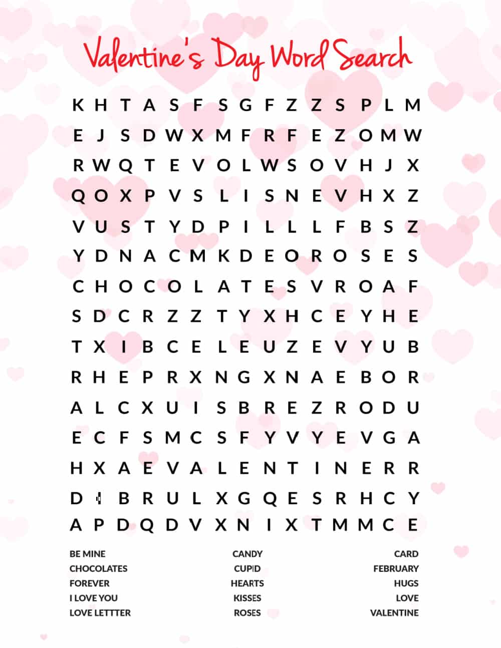 Printable Valentines Crossword Puzzle For Adults_92304