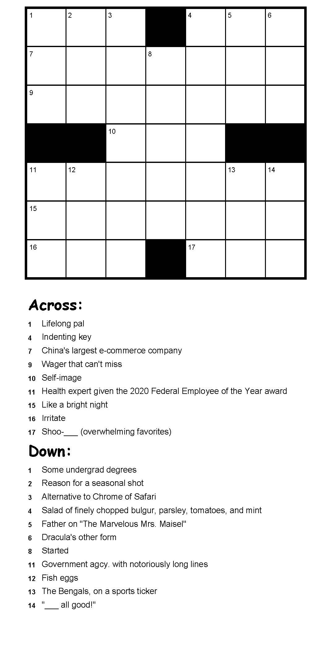 Printable Washington Post Mini Crossword Printable JD